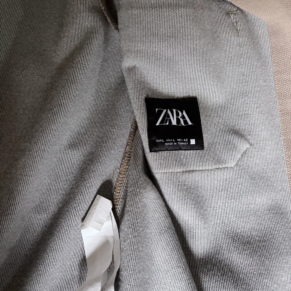 NWT Zara Textured Ottoman Overshirt Shacket Beige L - Picture 8 of 10